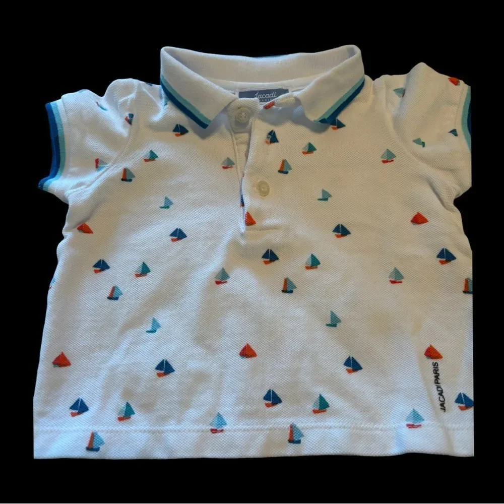 Jacadi Polo with Colorful Sailboat Pattern